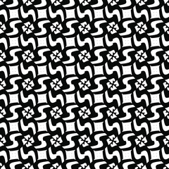 floral seamless pattern background.Geometric ornament for wallpapers and backgrounds. Black and white pattern.
