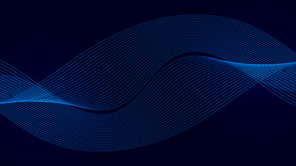 Abstract wavy stripes. Linear art. Wave with shadow. Optical art abstract wave background. Vector dynamic illustration