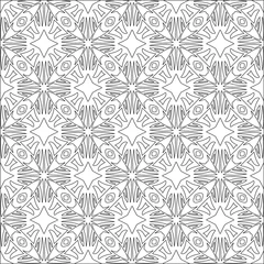 Foto auf Glas  floral pattern background.Repeating geometric pattern from striped elements. Black pattern.  © t2k4