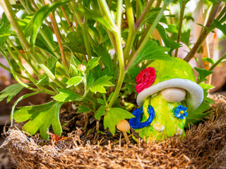 Queen Gnome in a Flower Pot