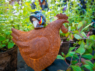 Romanian Decebalul Gnome on a Metal Chicken 