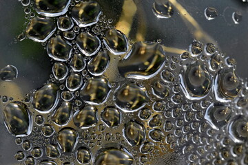 Tropfen auf einer Glaskugel