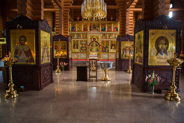 atmosphere in an Orthodox church, candle fire