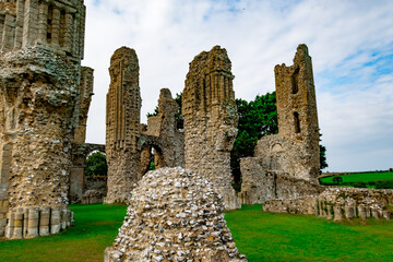 The stone and flint remains of a thirteenth century disused and derelict priory in the English countryside. A well preserved historical site that is well worth visiting.