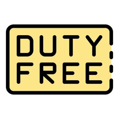 Welcome duty free icon. Outline welcome duty free vector icon color flat isolated
