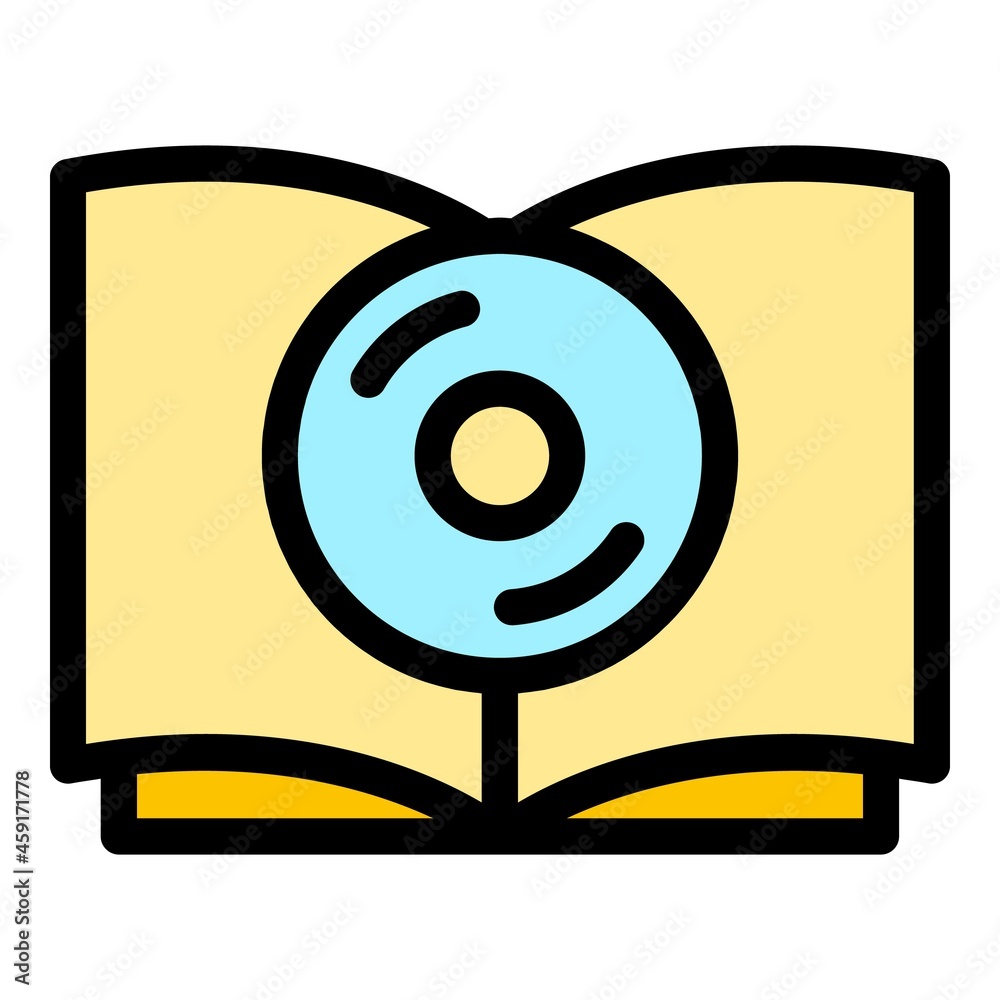 Sticker Audio book icon. Outline audio book vector icon color flat isolated - Stickers