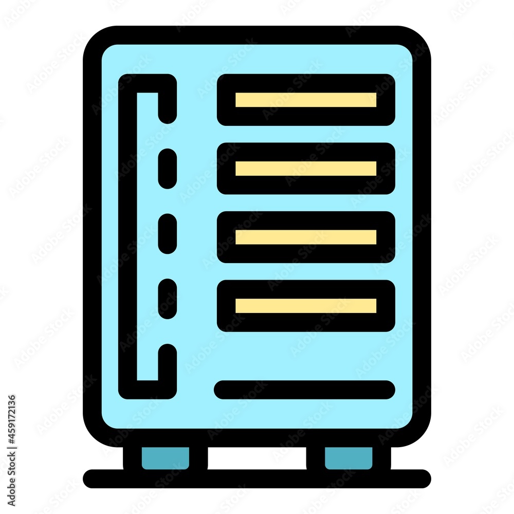 Poster computer data storage icon. outline computer data storage vector icon color flat isolated