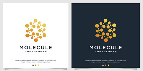 Creative molecule logo design Premium Vector