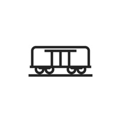 Train cargo wagon line icon. railway transport symbol. isolated vector image