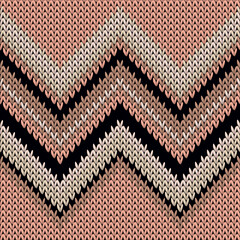 Obraz premium Natural zig zal lines knitting texture geometric