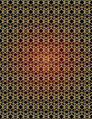 Beautiful decorative golden pattern of geometric shapes