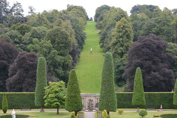 Obraz premium The Formal Gardens of Drummond Castle near Crieff. Perthshire, Scotland, on a warm 31 August 2021