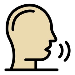 Speech therapy icon. Outline speech therapy vector icon color flat isolated