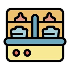 Tool sterilizer icon. Outline tool sterilizer vector icon color flat isolated