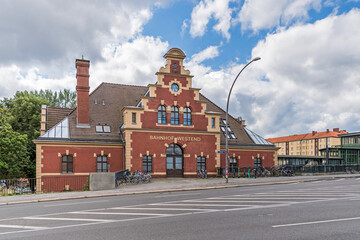 Old reception building of the Westend station of the S-Bahn in Berlin, Germany - obrazy, fototapety, plakaty
