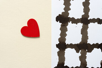 not recognizable property - isolated heart and black ink background