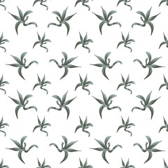 Hand drawn vector seamless pattern with  grey bamboo leaves. For textiles, wrapping paper, wallpaper, cards, notebook covers, bags and backdrop.