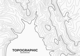 topographic map background. contour map design. black and white pattern