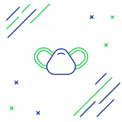 Line Medical protective mask icon isolated on white background. Colorful outline concept. Vector