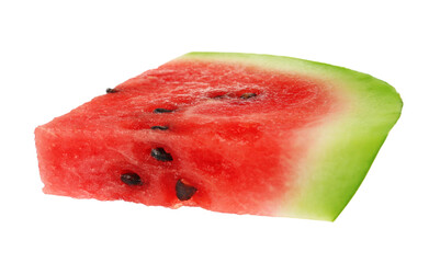 Slice of delicious ripe watermelon isolated on white
