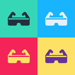 Pop art Safety goggle glasses icon isolated on color background. Vector