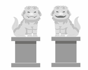 狛犬　台座つき