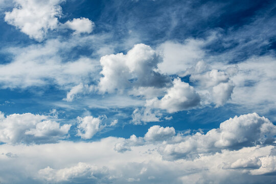Fluffy Cloudy Sky Nature Background