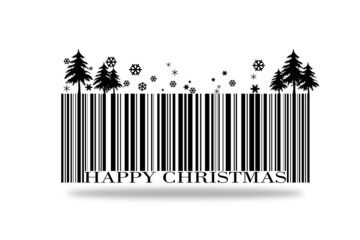 barcode happy christmas on a white background