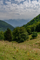 View of Bauges Massif from the Buffaz pass in the french Alps