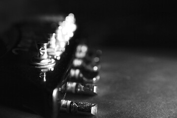 Electric guitar on a black background..