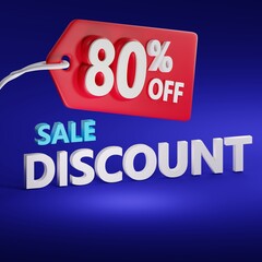 Discount Poster 3D Illustration, Sale Banner (3D Rendering)