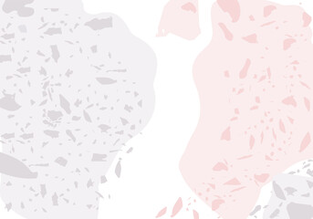 Terrazzo modern abstract template. Pink and grey