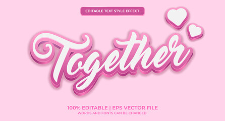 Editable text style effect - love text style