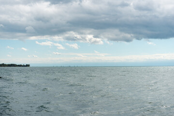 the lake and the sky - windy day
