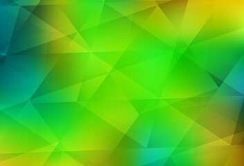 Light Green, Yellow vector polygon abstract layout.