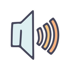 sound full volume color vector doodle simple icon