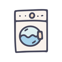 washing machine color vector doodle simple icon