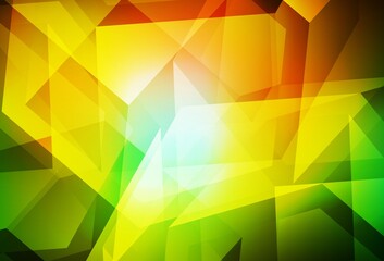 Dark Green, Yellow vector low poly layout.