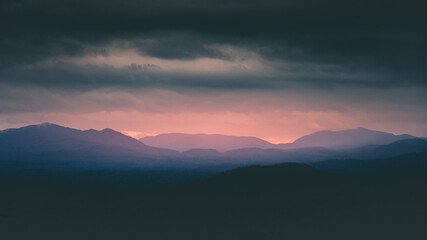 sunset in the mountains