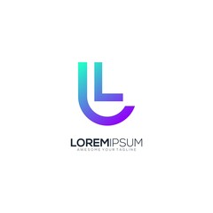 Letter L beautiful color gradient modern