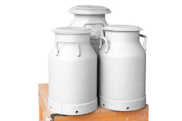 Can container for milk isolated on white background with clipping path