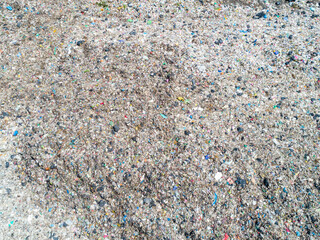 Aerial view of  huge landfill garbage pile, plastic pollution crisis. global warming, Ecosystem and healthy environment concepts