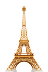 Eiffel tower isolated on white background with clipping path