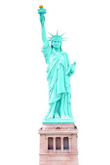 Fototapeta na wymiar The Statue of Liberty,American symbol, New York, USA isolated on white background with clipping path