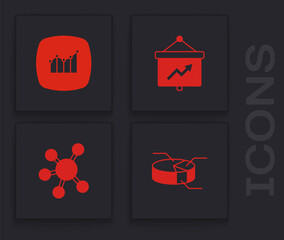 Set Pie chart infographic, Financial growth, Board with and Project team base icon. Vector