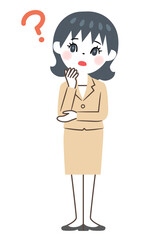 疑問を持つ若いビジネスウーマン