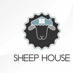 Simple and unique front sheep and house image graphic icon logo design abstract concept vector stock. that can be used as symbol or relating to animal and property