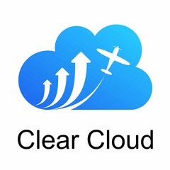 Fototapeta premium Unique and simple shape of cloud, plan, and arrow up image graphic icon logo design abstract concept vector stock. can be used as a company symbol or related to weather or aircraft