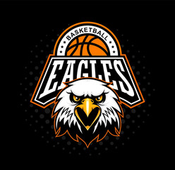 Eagle mascot basketball sport logo design 
