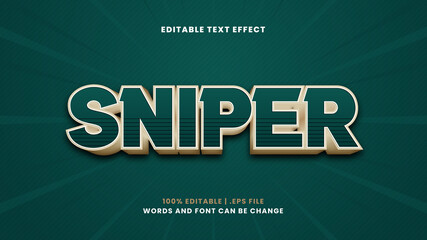 Sniper editable text effect in modern 3d style